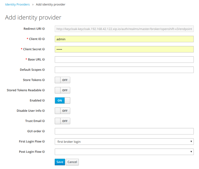 Add Identity Provider