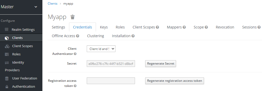 Credentials Tab