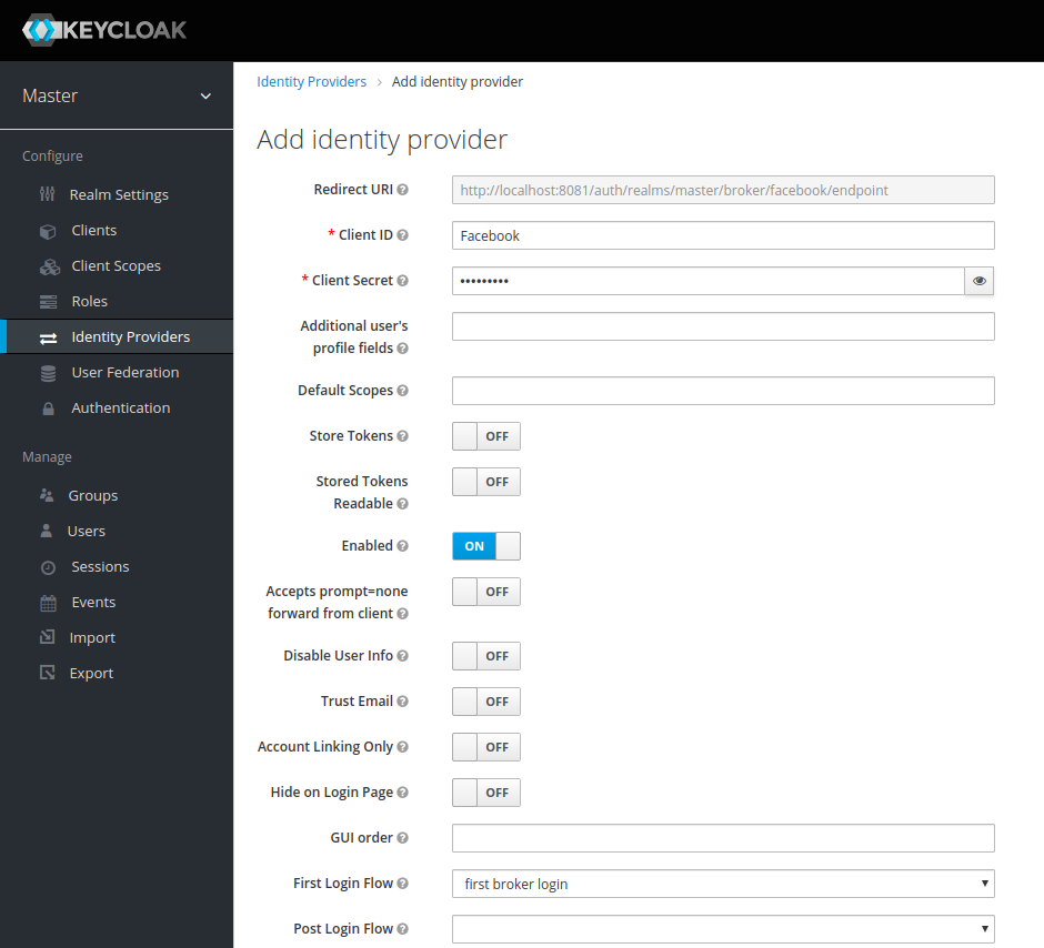 Add Identity Provider